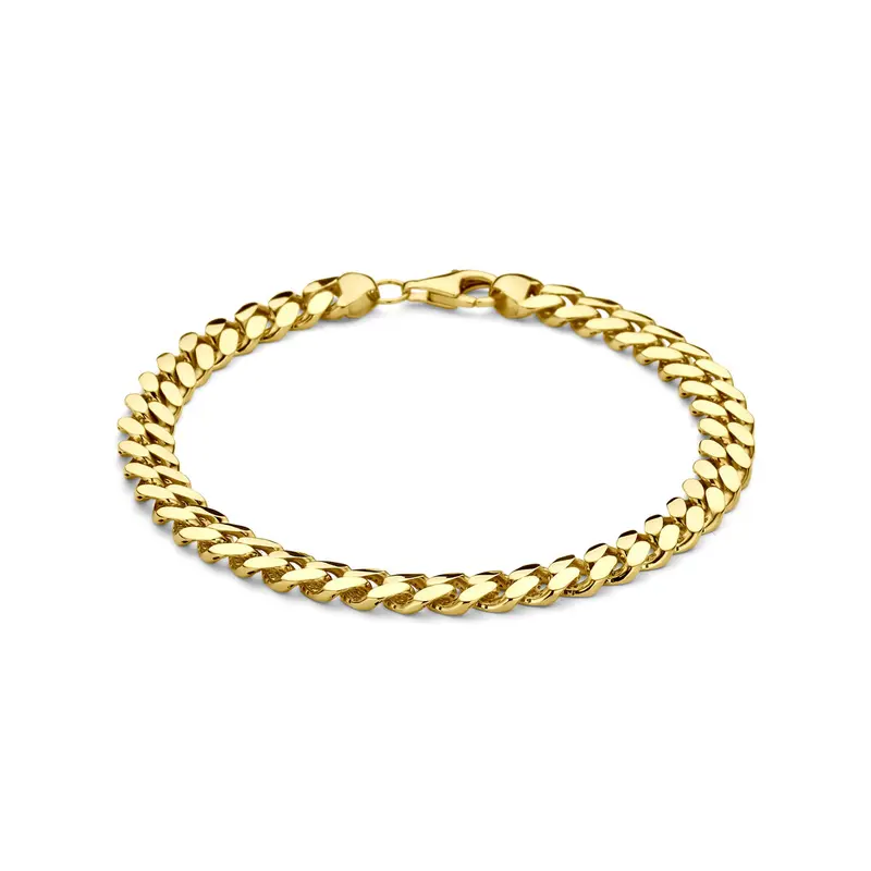 Armband gourmette 6,8 mm 21 cm 14K geelgoud