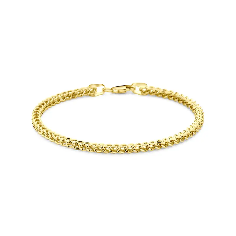 Armband Gourmette massief 3,5 mm Silgold (geel met zilverkern)