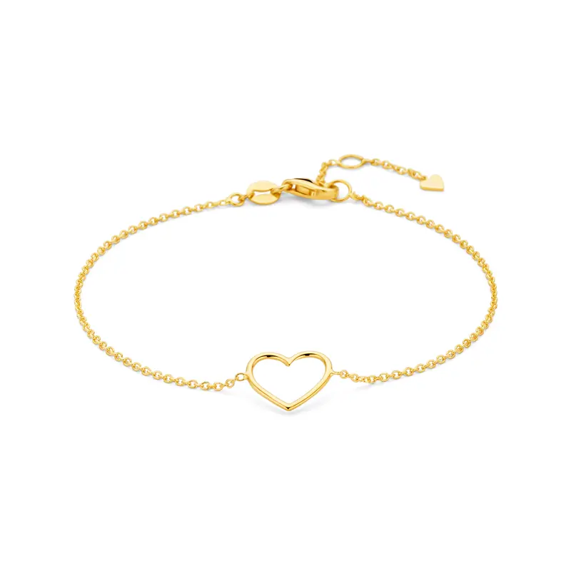 Armband hart 17 - 18,5 cm 14K geelgoud 10 x 11,5 mm – 4017932