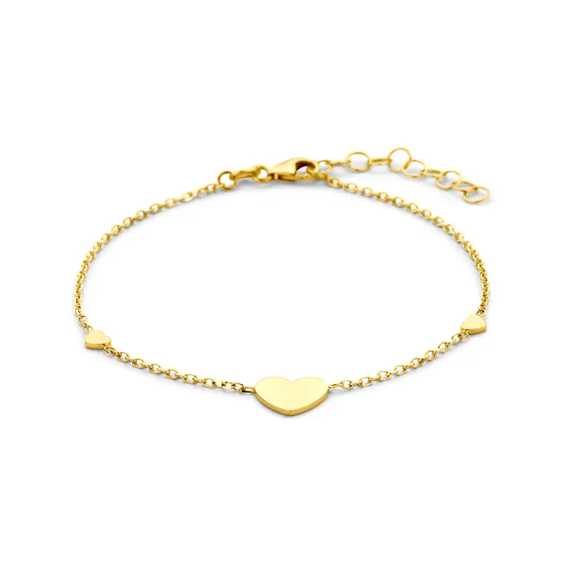 Armband hartjes 14K geelgoud 16 + 3 cm – 4036982