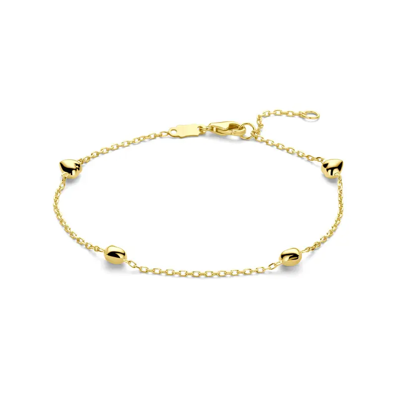 Armband hartjes 16 - 18 cm 14K geelgoud 4 x 4,5 mm – 4034639