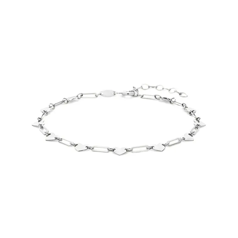 Armband hartjes 16 + 3 cm zilver 4,5 x 5,5 mm – 1340738