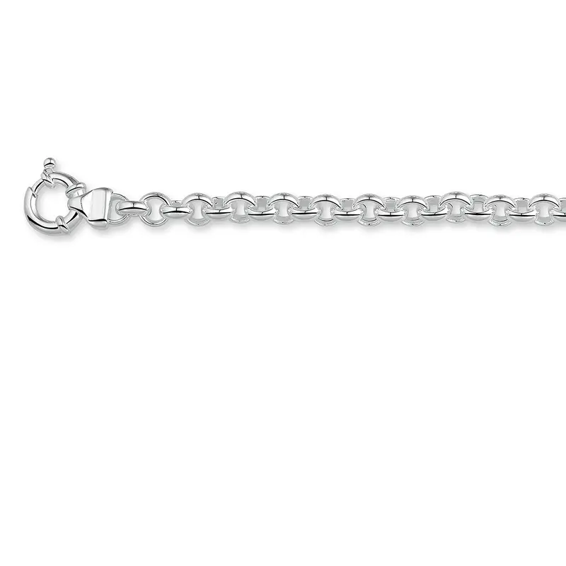 Armband Jasseron 8,5 mm met groot veerslot zilver gerhodineerd
