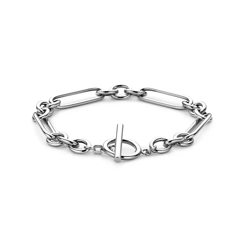 Armband kapittelslot 7 mm 19,5 cm zilver gerhodineerd
