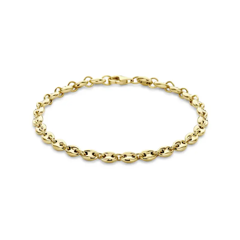 armband koffieboon 4,2 mm 18 cm 14K geelgoud