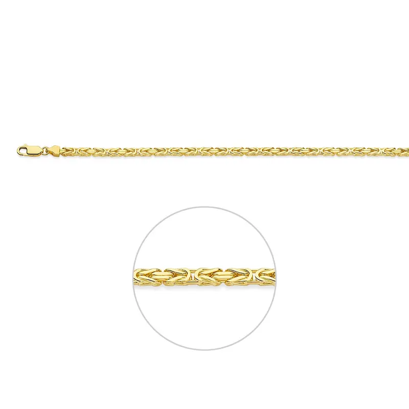 Armband Konings half massief 3,3 mm 14K geelgoud