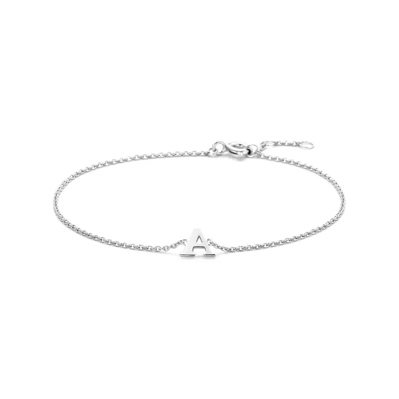 Armband letter zilver gerhodineerd 16,5 - 17,5 - 18,5 cm
