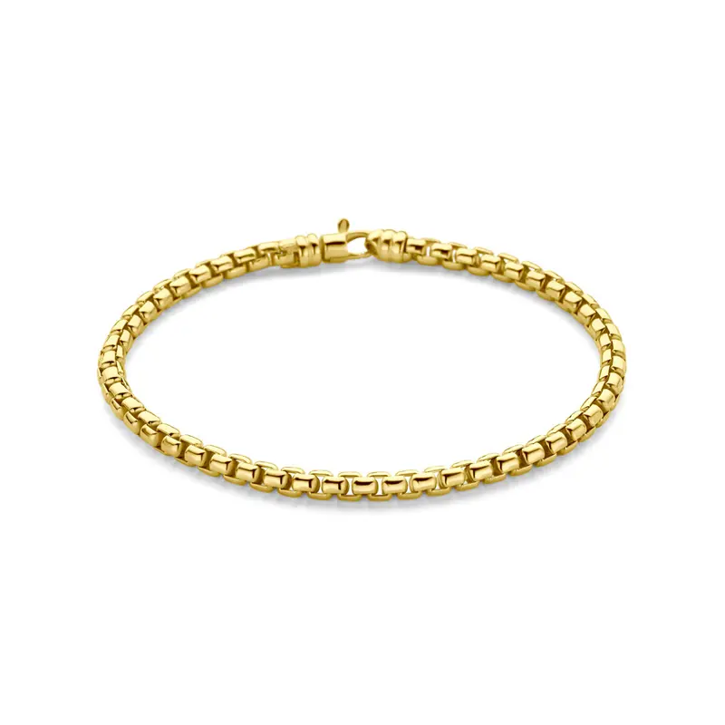 Armband massief 4,3 mm 19 cm silgold