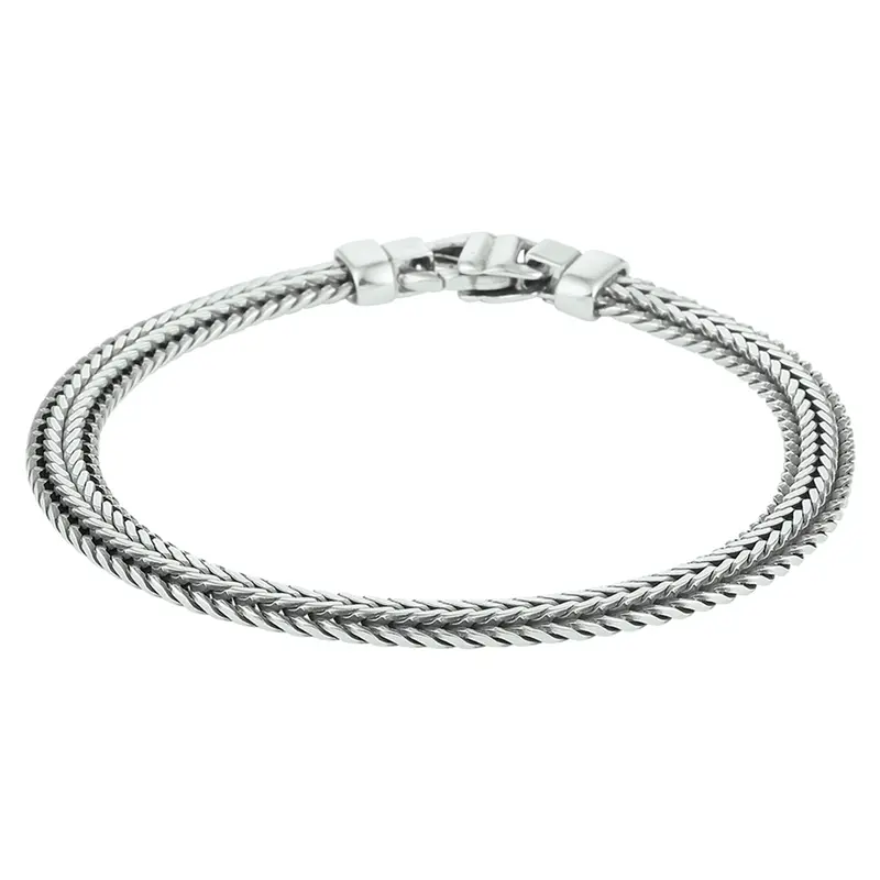 Armband oxi vossestaart 6,5 mm zilver geoxideerd – 1101646