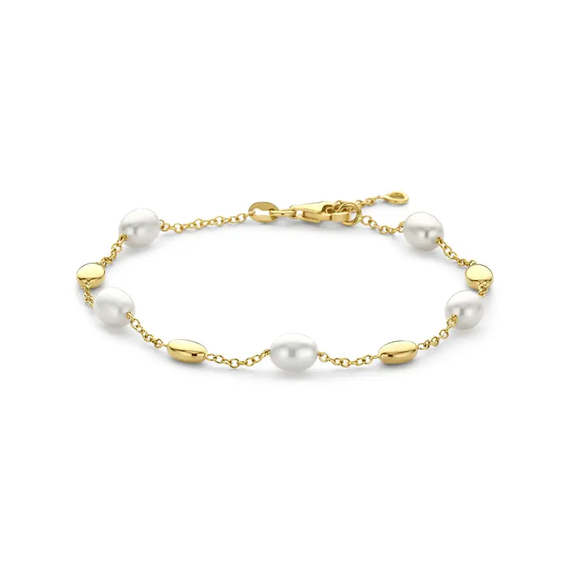 Armband parels 14K geelgoud 17 - 19 cm