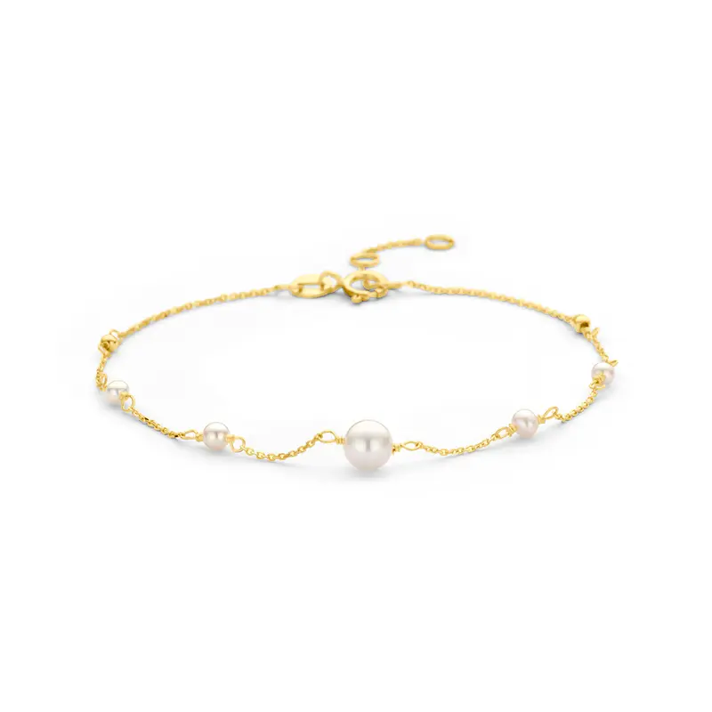 Armband parels 9K geelgoud 16,5 - 17,5 - 18,5 cm – 8001867