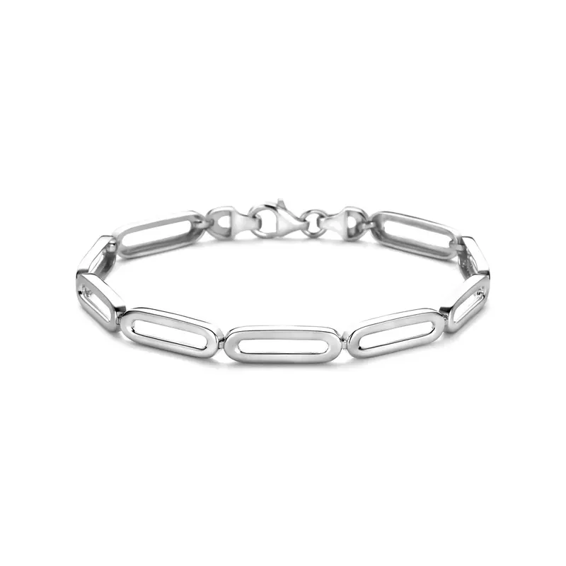 Armband poli/mat 5,7 mm 19 cm zilver