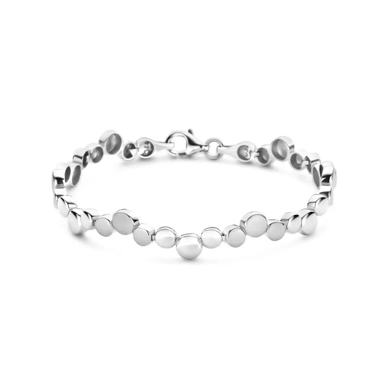 Armband poli/mat 7,5 mm 19 cm zilver