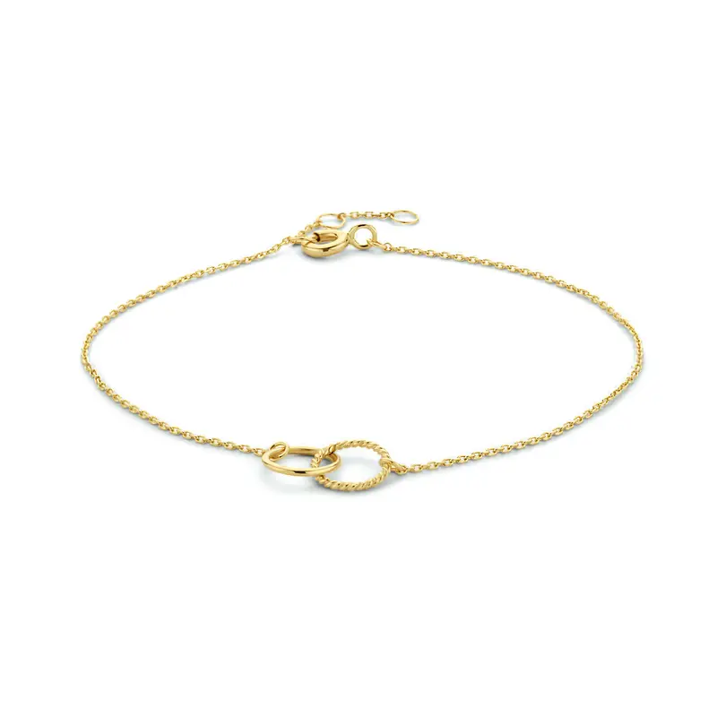 Armband rondjes 9K geelgoud 16,5 - 17,5 - 18,5 cm – 8001365