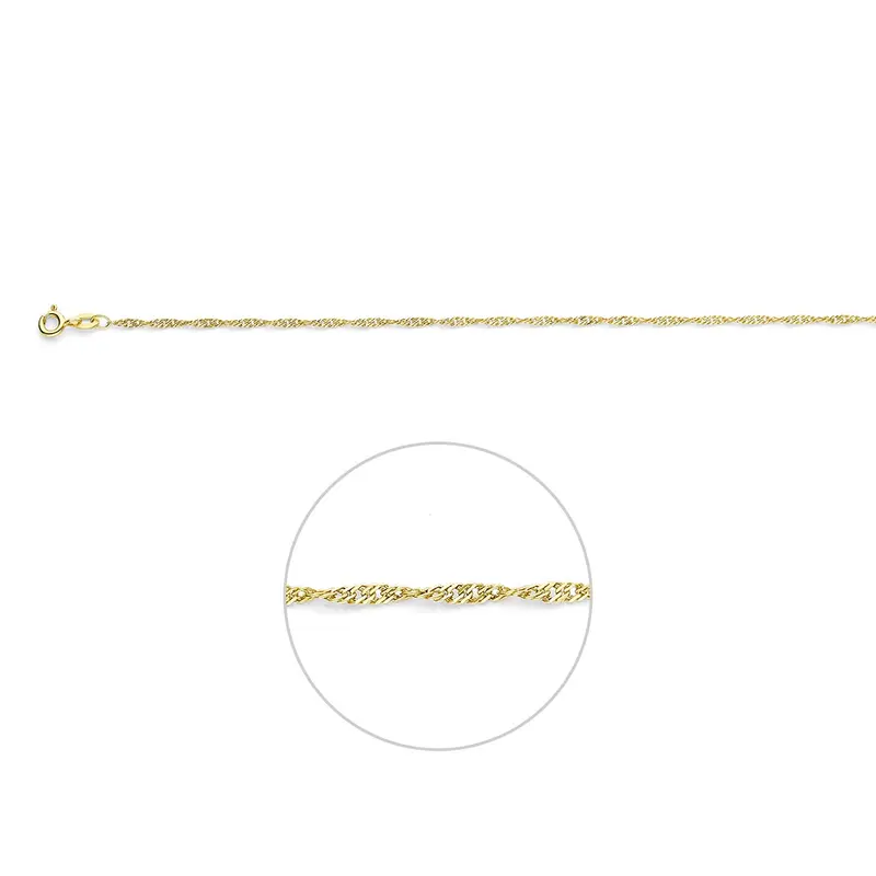 Armband singapore 1,8 mm 9K geel