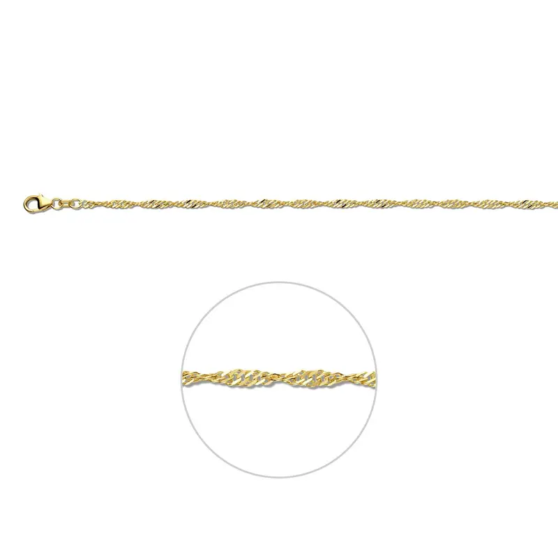 Armband singapore 2,4 mm 9K geel