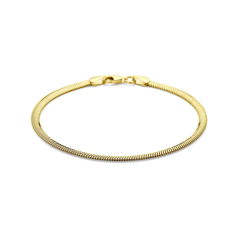 Armband slang plat (bol) 3,0 mm 19 cm 14K geelgoud