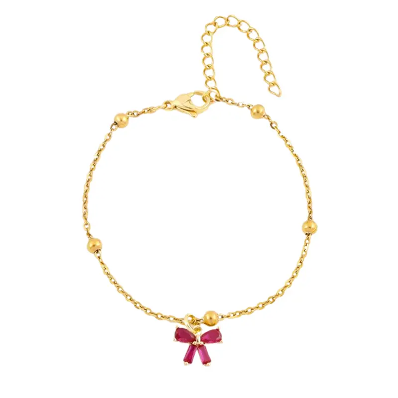 Armband sparkling bow fuchsia