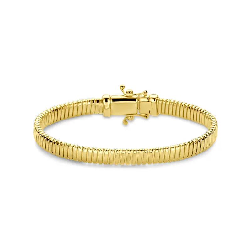 Armband tubogas 6 mm 18,5 cm 14K geelgoud