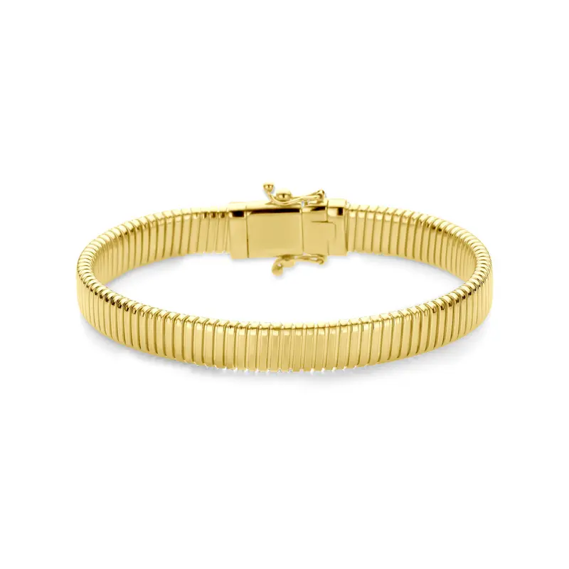 Armband tubogas 8 mm 19 cm 14K geelgoud