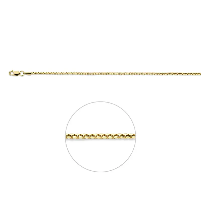 Armband Venetiaans 1,8 mm massief Silgold (geel met zilverkern)