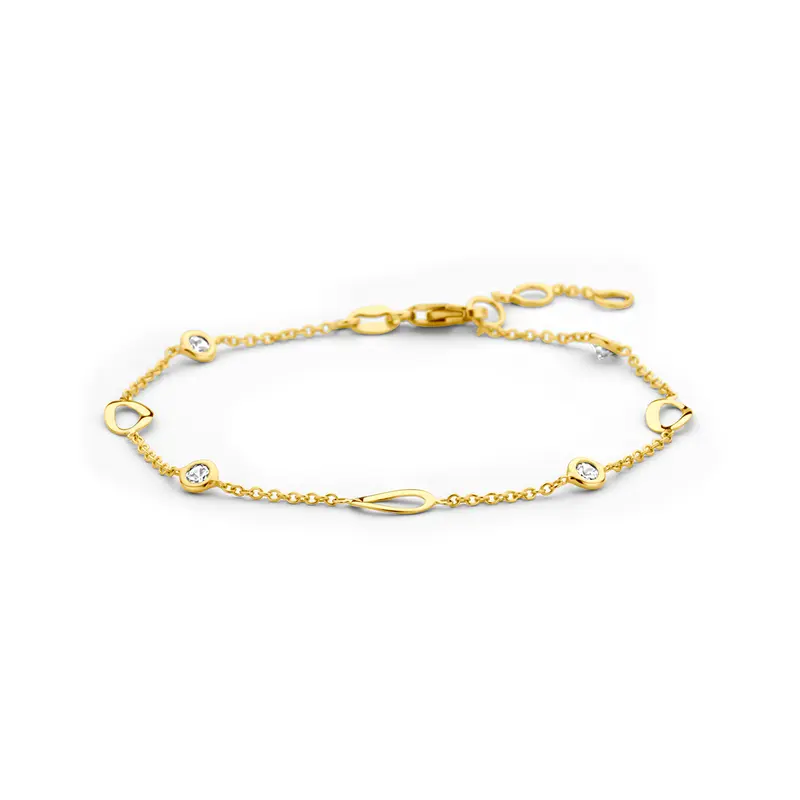 Armband zirkonia 14K geelgoud 16,5 - 17,5 - 18,5 cm – 4037244