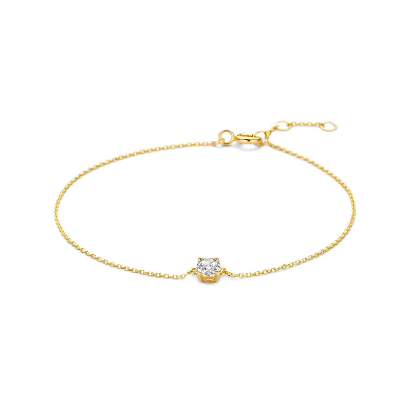 Armband zirkonia 16,5 - 17,5 - 18,5 cm 14K geelgoud 4 mm – 4017991