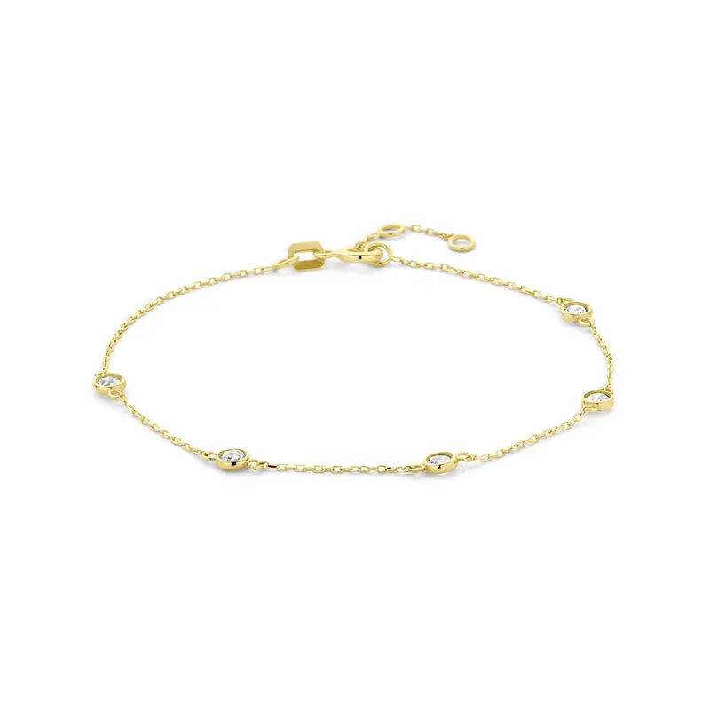 Armband zirkonia 17 - 18 - 19 cm 14K geelgoud