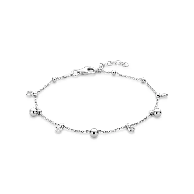 Armband zirkonia 17 + 2 cm zilver 4 mm – 1341653