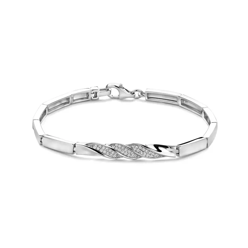 Armband zirkonia 5,7 mm 18,5 cm zilver