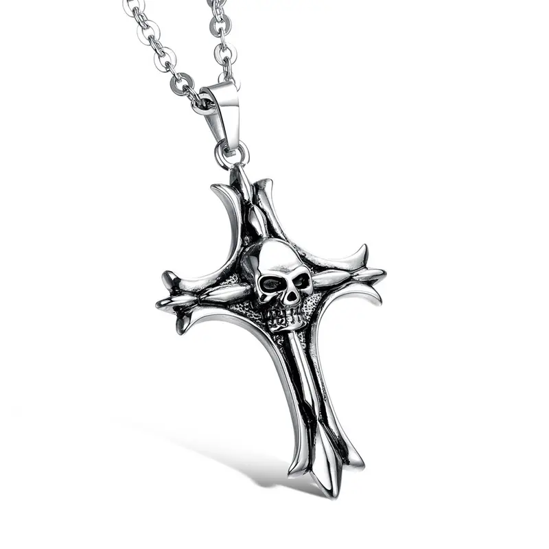 B4B Kruis Doodskop Ketting