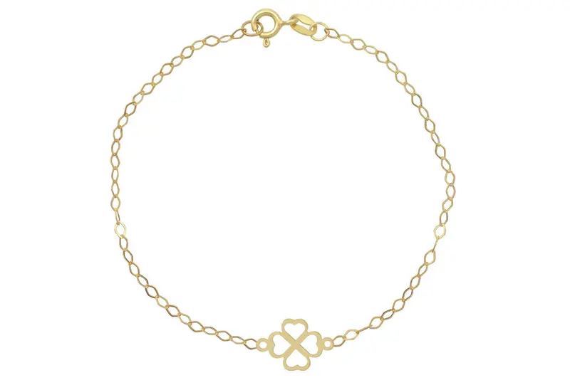 Baby/Kinder Armband Klavertje14K Goud BeMy