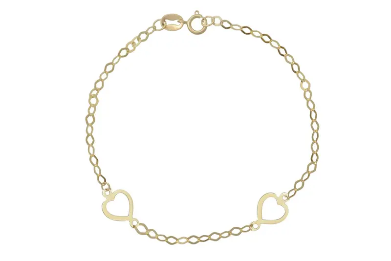 Baby/Kinder Armband Twee Hartjes 14K Goud BeMy