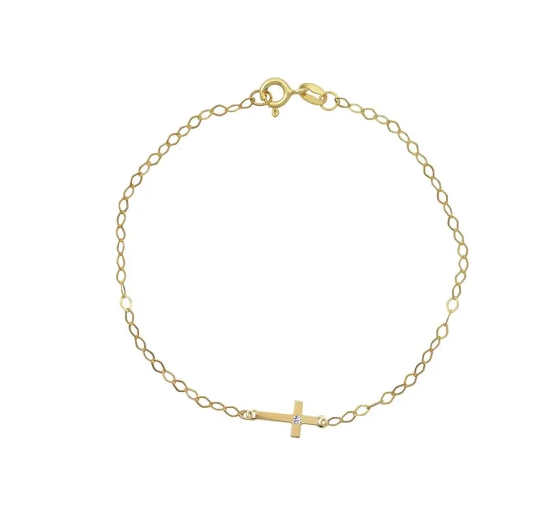 Baby/Kinder Diamant Armband Kruis 14K Goud BeMy