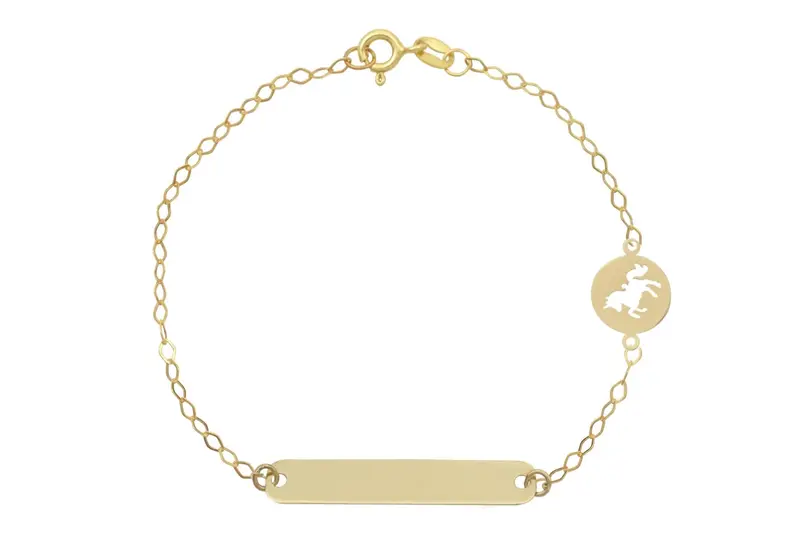 Baby/Kinder Plaatarmbandje Eenhoorn 14K Goud BeMy