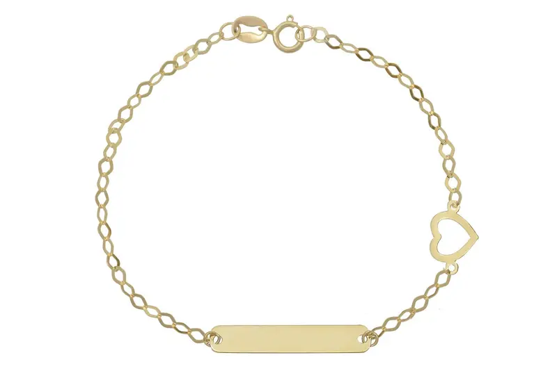 Baby/Kinder Plaatarmbandje Hart 14K Goud BeMy