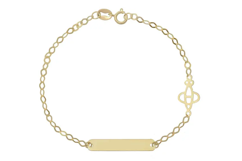 Baby/Kinder Plaatarmbandje Vliegtuig 14K Goud BeMy