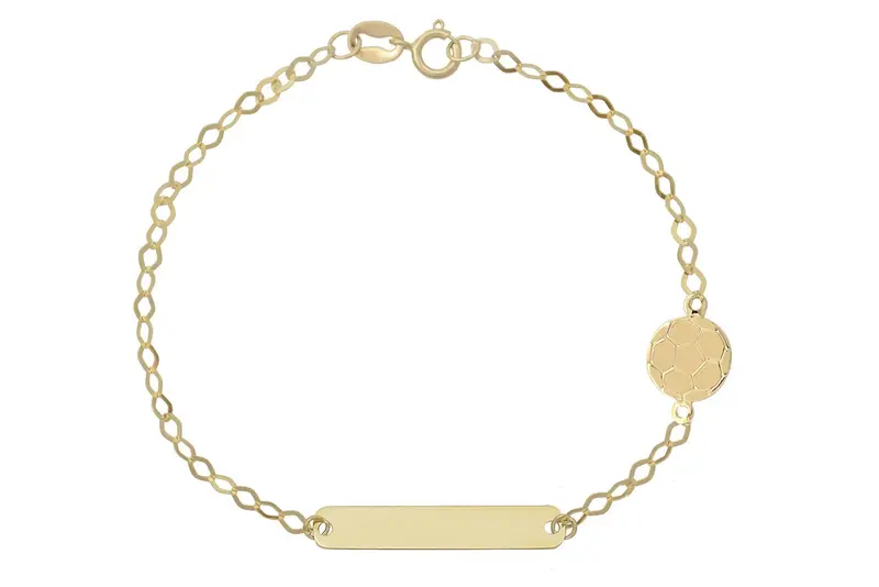 Baby/Kinder Plaatarmbandje Voetbal 14K Goud BeMy