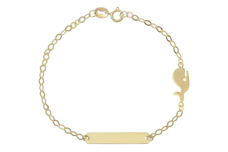 Baby/Kinder Plaatarmbandje Walvis 14K Goud BeMy