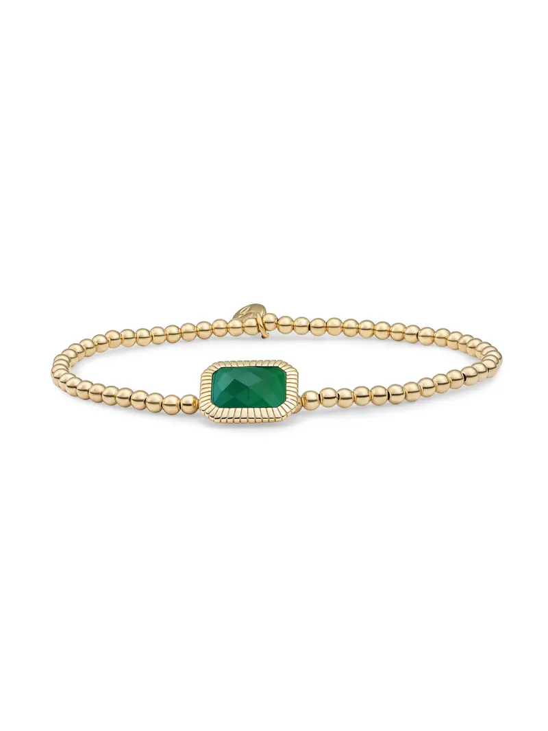 Baguette Armband Green Onyx