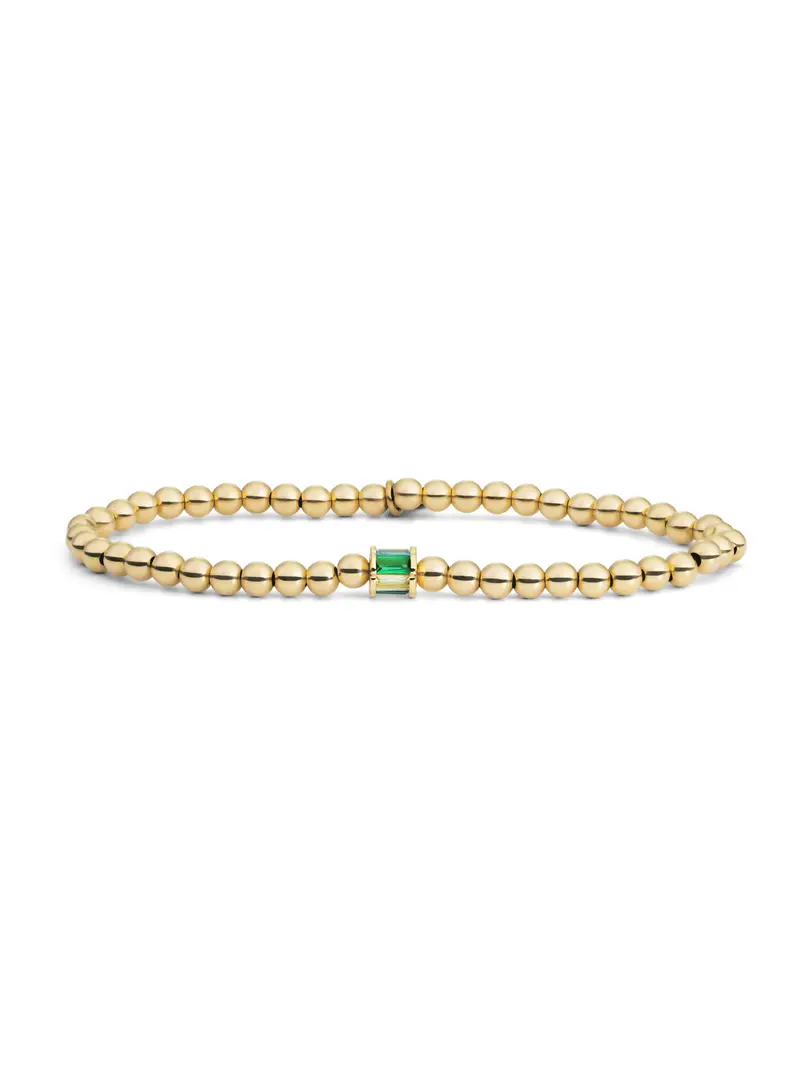 Baguette Cylinder Armband Zirconia Groen