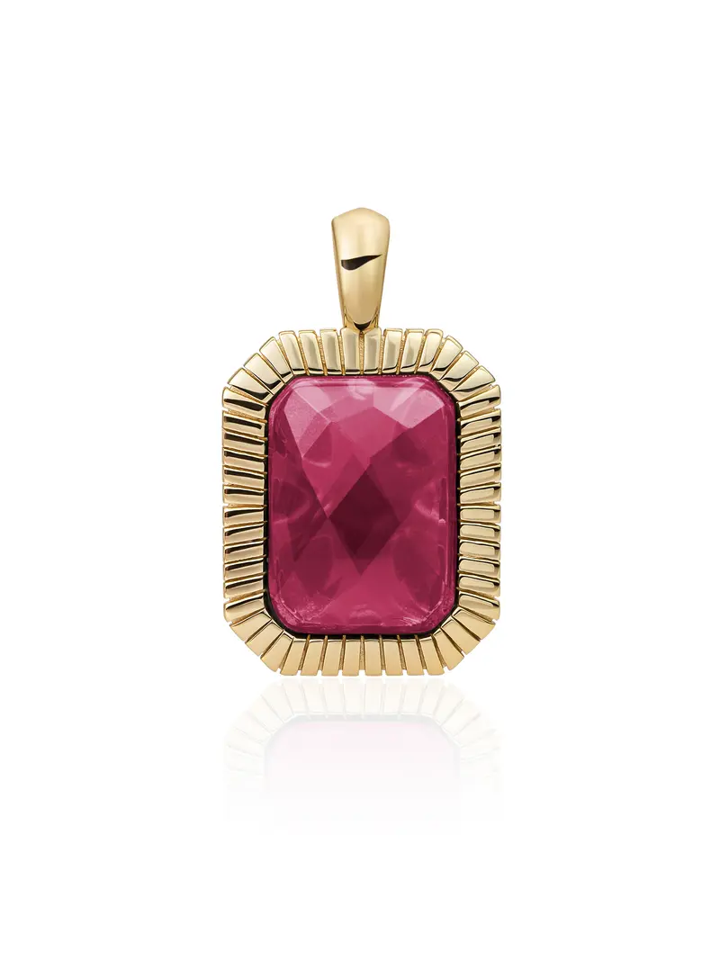 Baguette Pendant Fuchsia Quartz