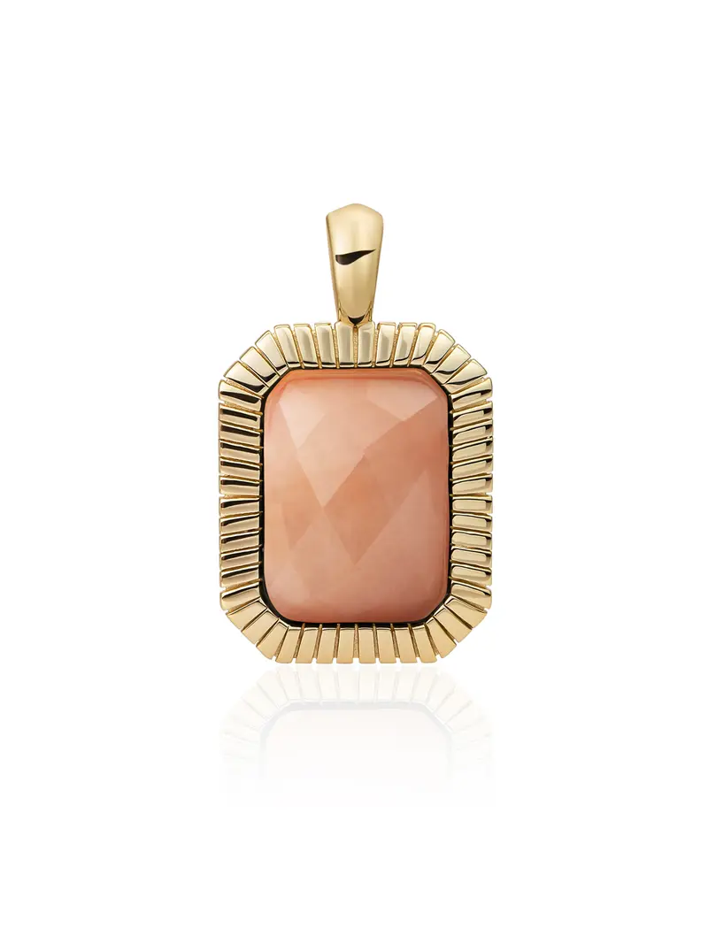 Baguette Pendant Peach Rhodonite