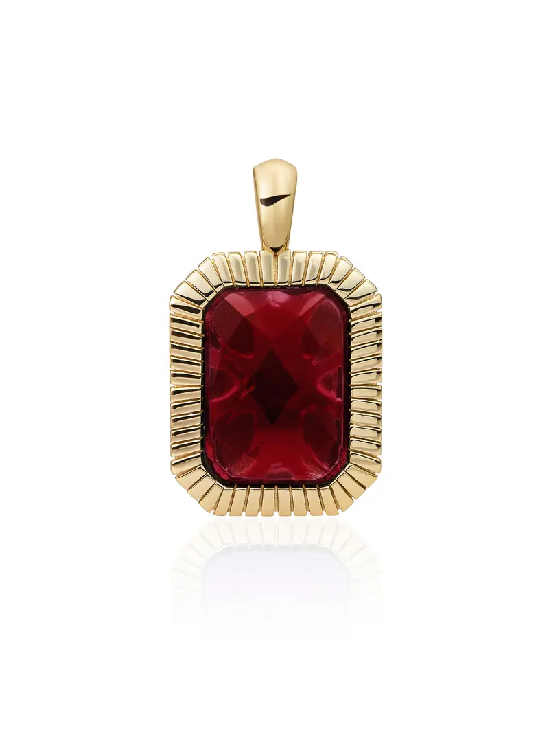 Baguette Pendant Ruby Quartz