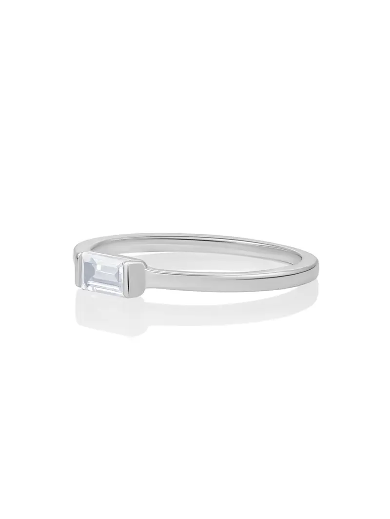 Baguette Ring Zirconia Zilver