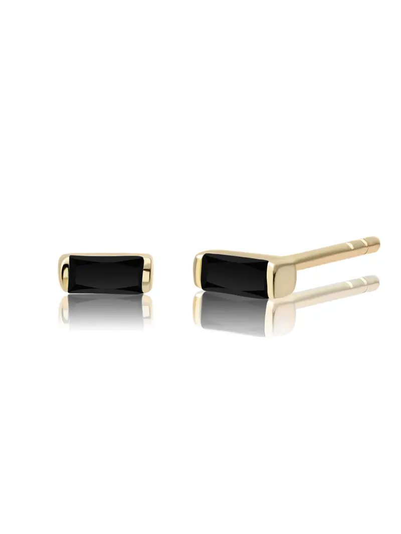 Baguette Studs Zirconia Zwart