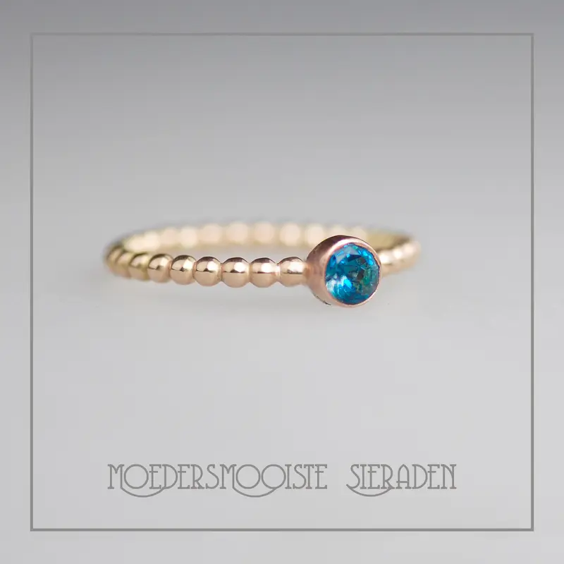 Balletjesring van roségoud met geboortesteen van november