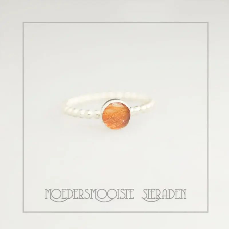Balletjesring van Zilver met Haarlok