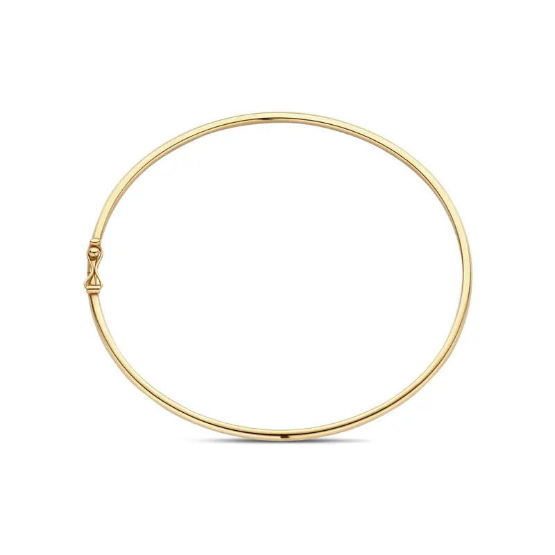 bangle dop ronde buis 2,4 mm 60 x 52 mm 14K geelgoud
