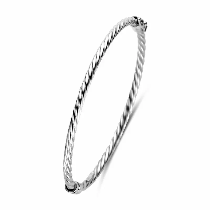 Bangle gedraaid 3 mm 60 mm zilver